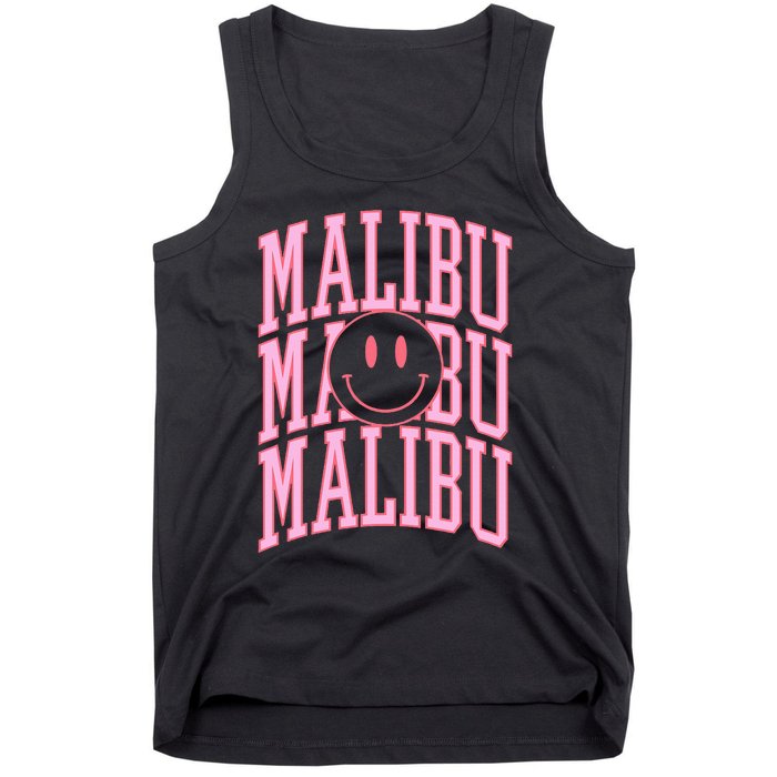 Preppy Varsity Pink Malibu California Tank Top