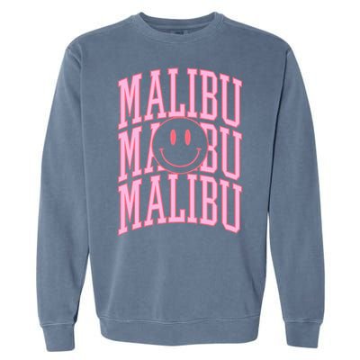 Preppy Varsity Pink Malibu California Garment-Dyed Sweatshirt