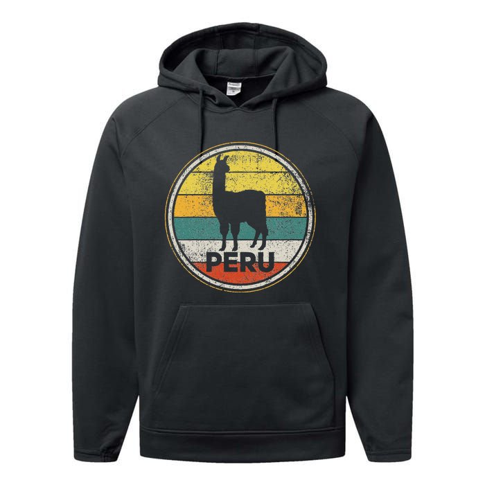 Peru Vicuna Peruvian Retro Vintage Performance Fleece Hoodie