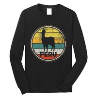 Peru Vicuna Peruvian Retro Vintage Long Sleeve Shirt