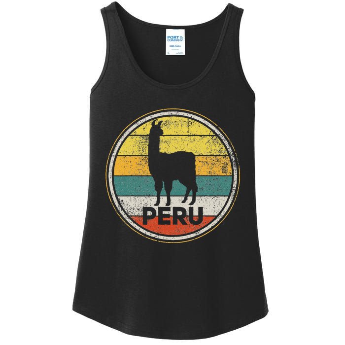 Peru Vicuna Peruvian Retro Vintage Ladies Essential Tank