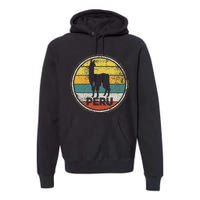 Peru Vicuna Peruvian Retro Vintage Premium Hoodie