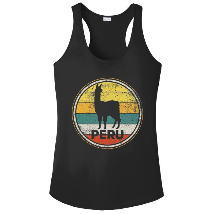 Peru Vicuna Peruvian Retro Vintage Ladies PosiCharge Competitor Racerback Tank