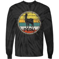 Peru Vicuna Peruvian Retro Vintage Tie-Dye Long Sleeve Shirt