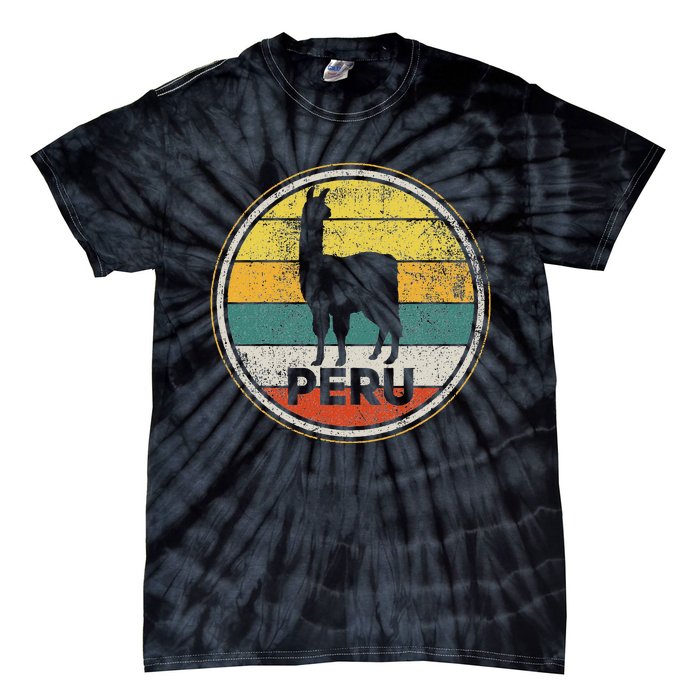 Peru Vicuna Peruvian Retro Vintage Tie-Dye T-Shirt