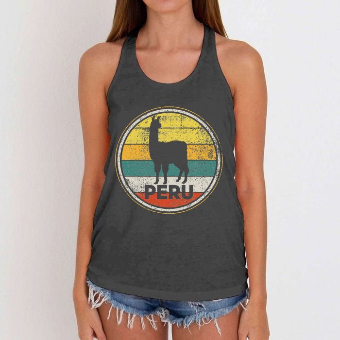 Peru Vicuna Peruvian Retro Vintage Women's Knotted Racerback Tank