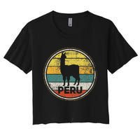 Peru Vicuna Peruvian Retro Vintage Women's Crop Top Tee