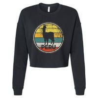 Peru Vicuna Peruvian Retro Vintage Cropped Pullover Crew