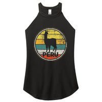 Peru Vicuna Peruvian Retro Vintage Women's Perfect Tri Rocker Tank