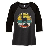 Peru Vicuna Peruvian Retro Vintage Women's Tri-Blend 3/4-Sleeve Raglan Shirt