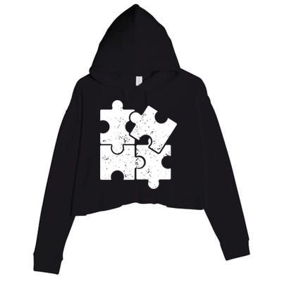 Puzzle Vintage Puzzles Pieces Gift Crop Fleece Hoodie
