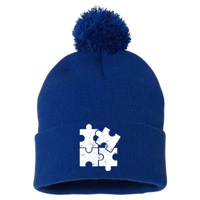 Puzzle Vintage Puzzles Pieces Gift Pom Pom 12in Knit Beanie