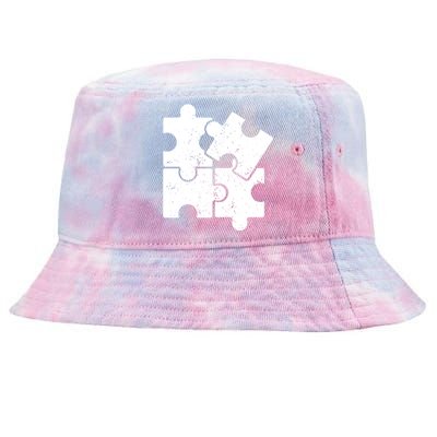 Puzzle Vintage Puzzles Pieces Gift Tie-Dyed Bucket Hat