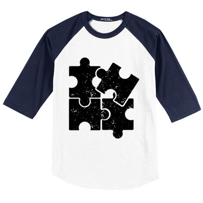 Puzzle Vintage Puzzles Pieces Gift Baseball Sleeve Shirt