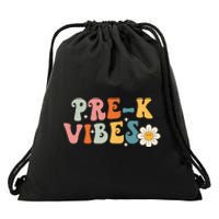 PreK Vibes Pre Kindergarten Team Retro 1st Day Of School Drawstring Bag