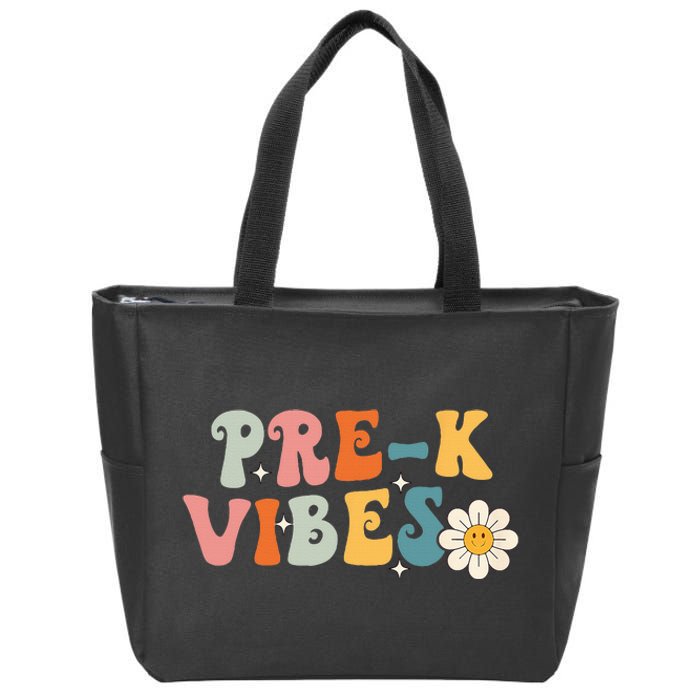 PreK Vibes Pre Kindergarten Team Retro 1st Day Of School Zip Tote Bag