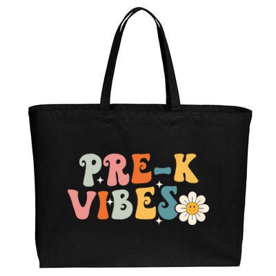 PreK Vibes Pre Kindergarten Team Retro 1st Day Of School Cotton Canvas Jumbo Tote