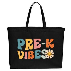 Pre-K Vibes - Pre Kindergarten Team Retro 1st Day of School Cotton Canvas Jumbo Tote