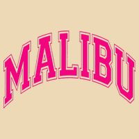 Preppy Varsity Pink Malibu CA California Font Drawstring Bag