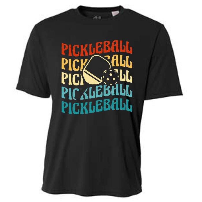 Pickleball,Retro Vintage Pickleball Silhouette, Pickleball Cooling Performance Crew T-Shirt