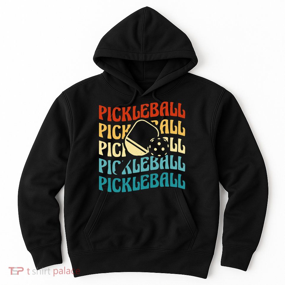 Pickleball,Retro Vintage Pickleball Silhouette, Pickleball Hoodie