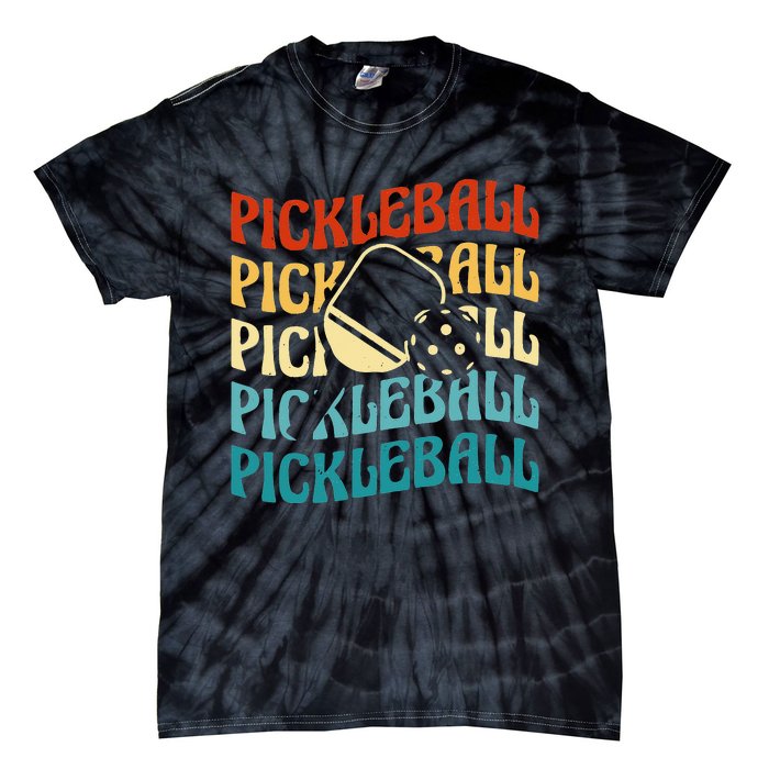 Pickleball,Retro Vintage Pickleball Silhouette, Pickleball Tie-Dye T-Shirt