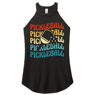 Pickleball,Retro Vintage Pickleball Silhouette, Pickleball Women's Perfect Tri Rocker Tank
