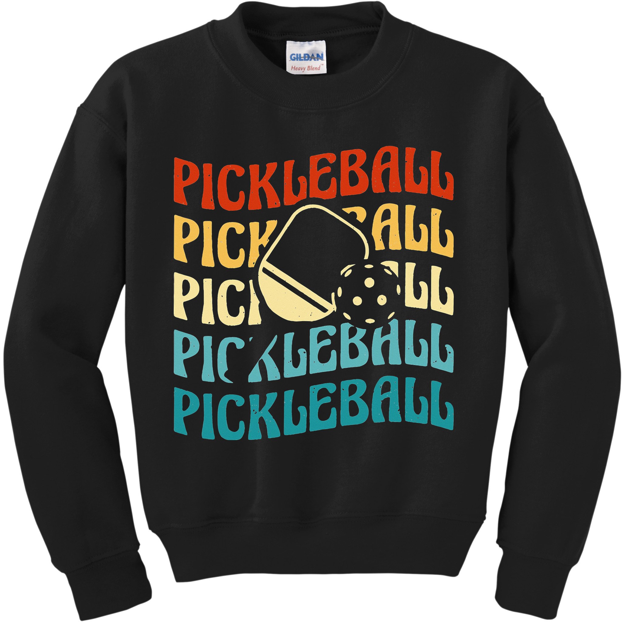 Pickleball,Retro Vintage Pickleball Silhouette, Pickleball Kids Sweatshirt