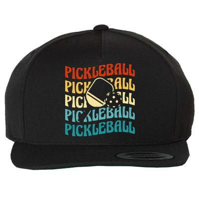 Pickleball,Retro Vintage Pickleball Silhouette, Pickleball Wool Snapback Cap