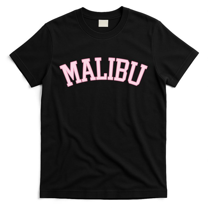 Preppy Varsity Pink Malibu California T-Shirt