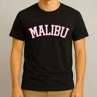 Preppy Varsity Pink Malibu California T-Shirt