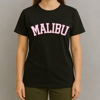 Preppy Varsity Pink Malibu California T-Shirt