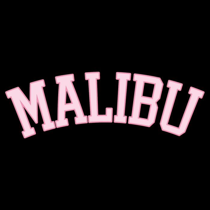 Preppy Varsity Pink Malibu California T-Shirt