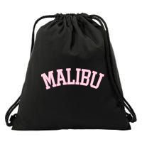 Preppy Varsity Pink Malibu California Drawstring Bag