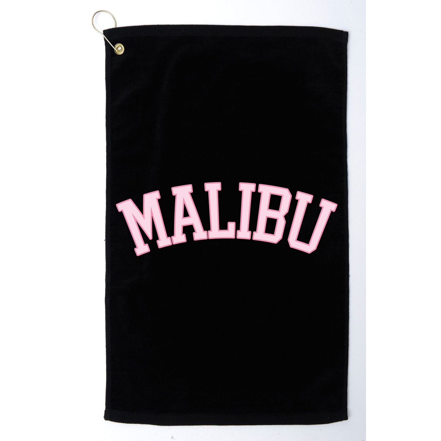 Preppy Varsity Pink Malibu California Golf Towel