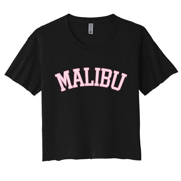 Preppy Varsity Pink Malibu California Crop Top
