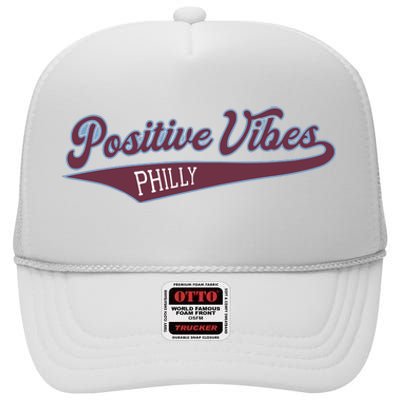 Positive Vibes High Crown Mesh Back Trucker Hat