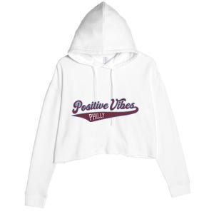 Positive Vibes Crop Fleece Hoodie