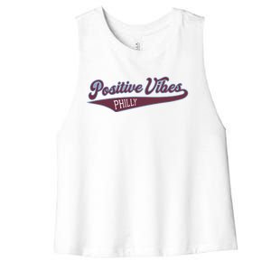 Positive Vibes Women's Racerback Cropped Tank