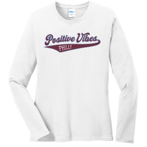 Positive Vibes Ladies Long Sleeve Shirt