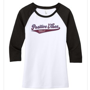 Positive Vibes Women's Tri-Blend 3/4-Sleeve Raglan Shirt