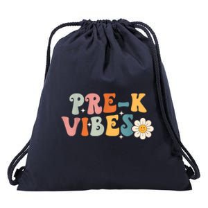 PreK Vibes Pre Kindergarten Team Retro 1st Day Of School Drawstring Bag