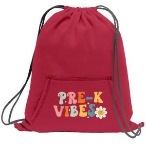 PreK Vibes Pre Kindergarten Team Retro 1st Day Of School Sweatshirt Cinch Pack Bag