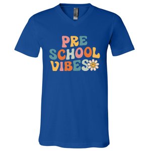 Preschool Vibes Preschool Team Retro 1st Day Of School V-Neck T-Shirt