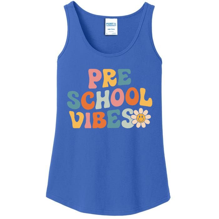 Preschool Vibes Preschool Team Retro 1st Day Of School Ladies Essential Tank