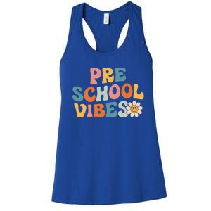 Preschool Vibes Preschool Team Retro 1st Day Of School Women's Racerback Tank