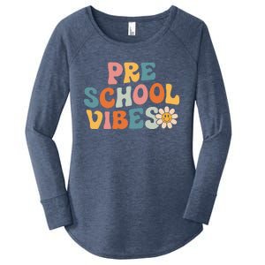 Preschool Vibes Preschool Team Retro 1st Day Of School Women's Perfect Tri Tunic Long Sleeve Shirt