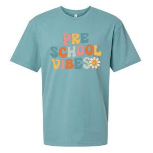 Preschool Vibes Preschool Team Retro 1st Day Of School Sueded Cloud Jersey T-Shirt