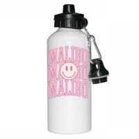 Preppy Varsity Pink Malibu California Aluminum Water Bottle