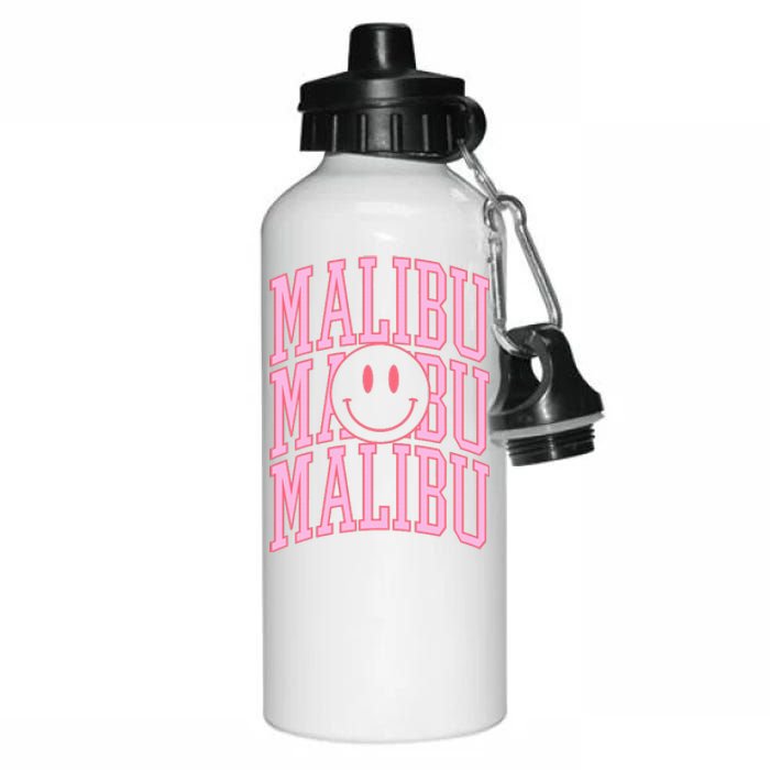 Preppy Varsity Pink Malibu California Aluminum Water Bottle